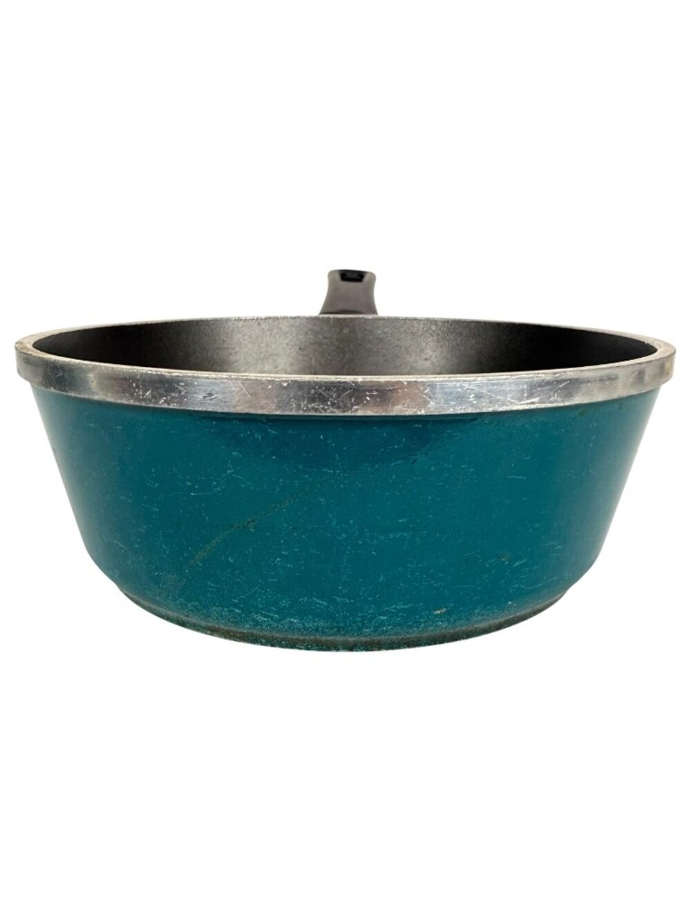 2 Vintage Club Aluminum Teal Nonstick Sauce Pans With Lids 1 QT 2 Quart Cookware - Picture 4 of 16